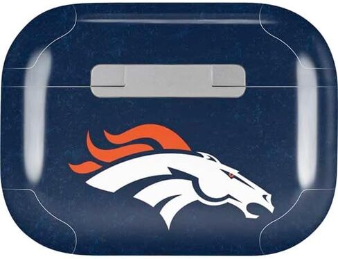 ملصق صوتي من Skinit متوافق مع Apple AirPods Pro - مرخص رسميًا من الدوري الوطني لكرة القدم الأمريكية Denver Broncos - تصميم متعثر in Saudi Arabia