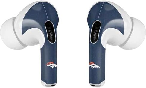 ملصق صوتي من Skinit متوافق مع Apple AirPods Pro - مرخص رسميًا من الدوري الوطني لكرة القدم الأمريكية Denver Broncos - تصميم متعثر in Saudi Arabia