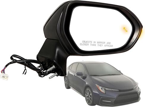 مرآة الرؤية الخلفية البديلة لـ APA لـ Corolla 2020-2022 سيدان 4Door 2019-2022 Hatchback 5door مدفأة مع طلاء إشارة لاكتشاف البقعة العمياء لمطابقة سائق الغطاء اليسرى TO1320395 in Saudi Arabia