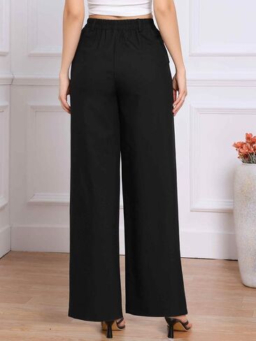 Allegra K Wide Leg Pants for Women's High Elastic Waisted Office Work Trousers Pant Business Casual Outfits in Saudi Arabia