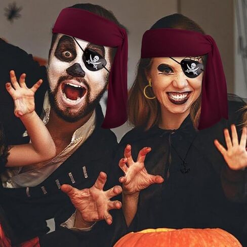 3PCS Pirate Hat & Stuffed Shoulder Parrot & Eye Patches Pirate Accessories Pirates Costume for Women Men Shoulder Parrot for Halloween,Cosplay, School Play, Theater Performance in Kuwait