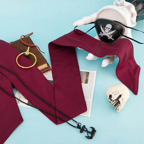 3PCS Pirate Hat & Stuffed Shoulder Parrot & Eye Patches Pirate Accessories Pirates Costume for Women Men Shoulder Parrot for Halloween,Cosplay, School Play, Theater Performance in Kuwait