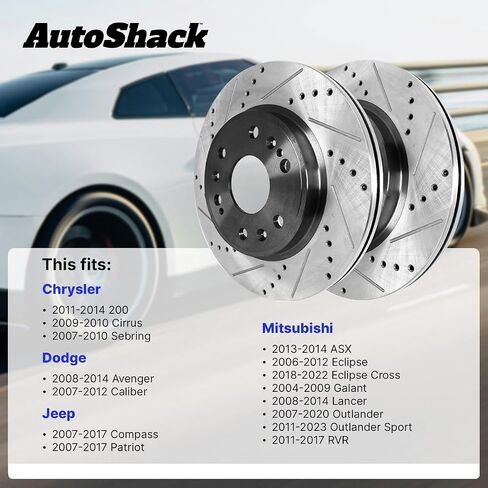 أطراف أوتوساك فرامل دوارات أدوات استبدال دوار الفرامل الأمامية ل Mitsubishi Lancer Galant RVR Eclipse Cross Outlander Sport Dodge Avenger Caliber Chrysler 200 Sebring Jeep Patriot Compass V6 FWD R63040PR in Kuwait