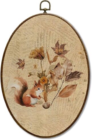 JQF Fall Gothic Raven Oval Wall Art, Vintage Rustic Fall Moon Crow Oval Canvas Wall Art, Dark Cottagecore Gothic Autumn Raven Framed Prints Hanging Decor for Home Bedroom Living Room, 8.5x11.5 Inch in Kuwait