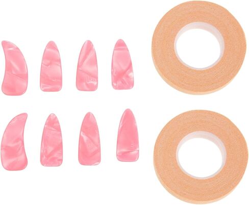 Toyvian Colored Guzheng Practice Nail Covers with Powder Thickened Flat Finger Protectors with Reusable Adhesive Tapes Comfortable for Guzheng Players in Kuwait
