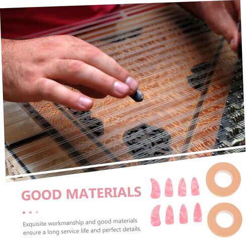 Toyvian Colored Guzheng Practice Nail Covers with Powder Thickened Flat Finger Protectors with Reusable Adhesive Tapes Comfortable for Guzheng Players in Kuwait