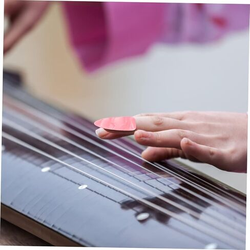 Toyvian Colored Guzheng Practice Nail Covers with Powder Thickened Flat Finger Protectors with Reusable Adhesive Tapes Comfortable for Guzheng Players in Kuwait
