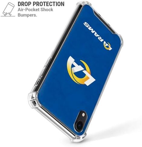 حافظة هاتف Skinit الشفافة متوافقة مع iPhone XR - تصميم مرخص رسميًا من NFL Los Angeles Rams in Saudi Arabia