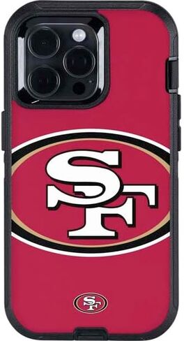 Skinit Decal Phone Skin Compatible with OtterBox Defender iPhone 15 Pro Max - Officially Licensed NFL San Francisco 49ers Large Logo Design in Saudi Arabia
