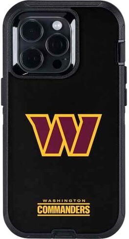 Skinit Decal Phone Skin Compatible with OtterBox Defender iPhone 14 Pro - Officially Licensed NFL Washington Commanders Black Background Design in Saudi Arabia