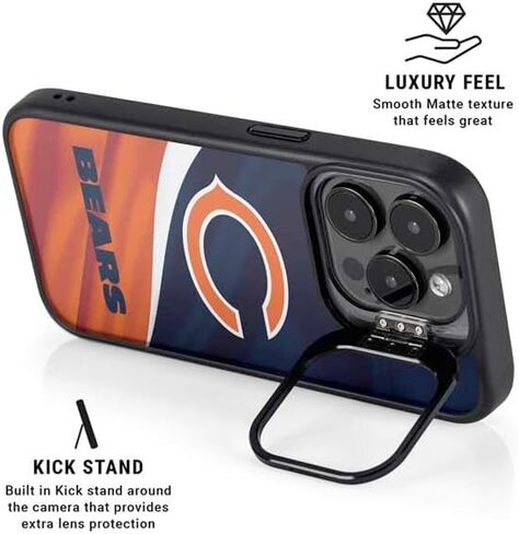 حافظة هاتف Skinit Kickstand متوافقة مع iPhone 14 Pro Max - تصميم شعار فريق NFL Chicago Bears مرخص رسميًا in Saudi Arabia