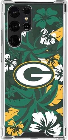 Skinit Clear Phone Case Compatible with Galaxy S23 Ultra - Officially Licensed NFL Green Bay Packers Tropical Print Design in Saudi Arabia