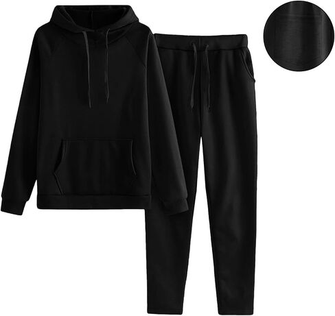 Sweatsuits for Women 2 Piece Outfits Two Piece Lounge Sets Hoodies and Sweatpant Fall Fashion Tracksuit with Pockets in Saudi Arabia