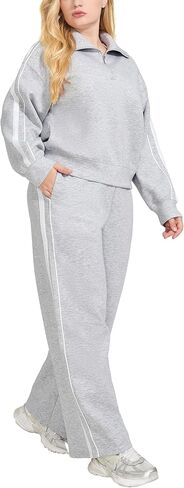 MOOSLOVER Women 2 Piece Lounge Matching Sets Modal Oversized Sweatshirt Wide leg Sweatpants Baggy Tracksuit in Saudi Arabia