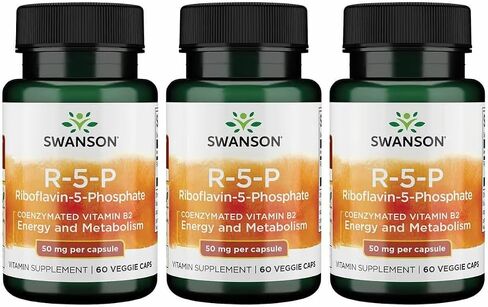 Swanson R-5-P (Riboflavin-5-Phosphate) - Vitamin B2 Supplement Promoting Energy, Metabolism & Vision Health - Natural Wellness Formula - (60 Capsules) in Saudi Arabia