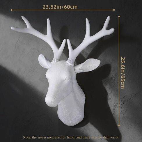 WhimWove Large Faux Deer Head Wall Decor,DIY deer head wall sculptures decor Unfinished Resin Wall Sculpturefor Farmhouse, Living Room, Bedroom Office Decor in Saudi Arabia