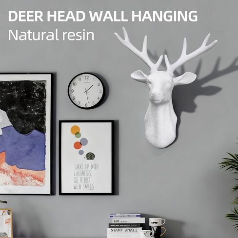 WhimWove Large Faux Deer Head Wall Decor,DIY deer head wall sculptures decor Unfinished Resin Wall Sculpturefor Farmhouse, Living Room, Bedroom Office Decor in Saudi Arabia
