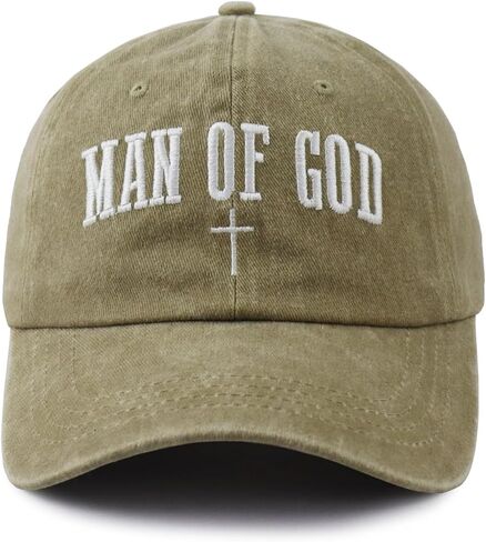 Man of God Hats for Men, Adjustable Cotton Embroidered Christian Jesus Baseball Cap in Saudi Arabia