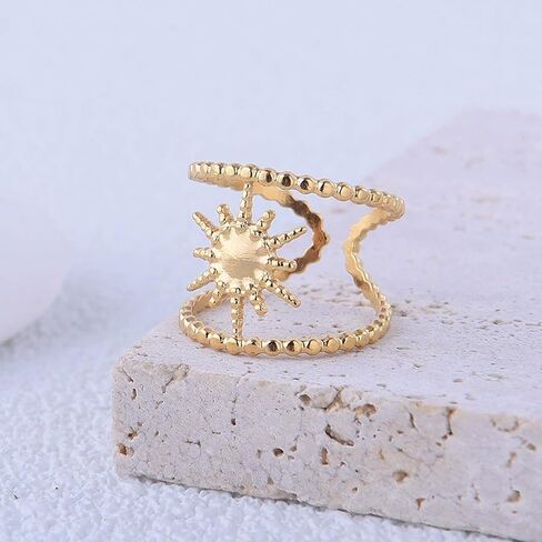 Chunky Gold Starfish Rings for Women Unique Star Rings Summer Beach Rings Adjustable Jewelry in Saudi Arabia