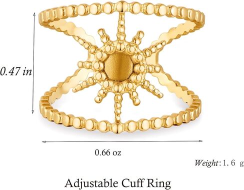 Chunky Gold Starfish Rings for Women Unique Star Rings Summer Beach Rings Adjustable Jewelry in Saudi Arabia