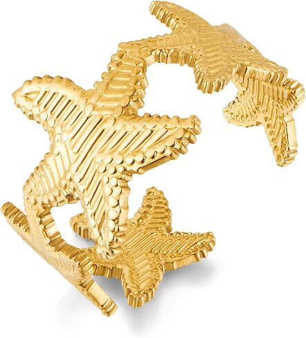 Chunky Gold Starfish Rings for Women Unique Star Rings Summer Beach Rings Adjustable Jewelry in Saudi Arabia