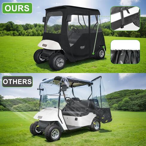 10L0L Golf Cart Driving Enclosure 2 Passenger for EZGO TXT/RXV 2 Door with Heavy Duty Zipper, 600D Golf Cart Rain Cover Driving Covers with Roll-up Windshield, 4-Sided Clear Window in Saudi Arabia