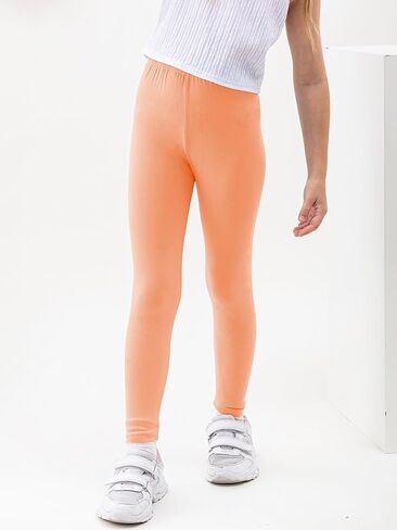 سراويل ضيقة بحزام خصر مطاطي للفتيات، 6 قطع من السراويل الضيقة ذات الخصر الملفوف للأطفال البنات سراويل سادة/مطبوعة in Kuwait