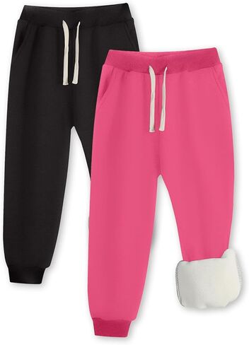 2-Pack Kids Sweatpants Toddler Fleece Jogger Pants Athletic Elastic Waistband Sweatpants for Boys and Girls in Saudi Arabia