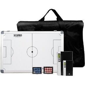 SCOPRO Tactical Coaching Board Kit for Sports, Magnetic Dry Erase Clipboard with Marker, Magnets, Notepad and Carrying Case, Soccer Coaching Board for Strategy and Training, Navy/White in Saudi Arabia