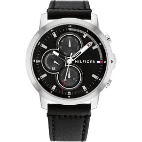 Tommy Hilfiger Men Mens Multifunction Steful Steel and Leather Strap Watch ، Color: Brown (Model: 1792053) in Saudi Arabia