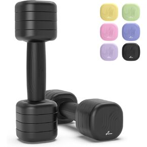 مجموعة دمبل قابلة للتعديل مكونة من 2: مجموعة دمبل رياضية 4 في 1 بأوزان مجانية للنساء، أوزان يد للنساء في المنزل، كل أوزان 2 رطل و3 رطل و4 رطل و5 رطل مع مقبض مطاطي ناعم للتدريب على ممارسة صالة الألعاب الرياضية المنزلية in Kuwait