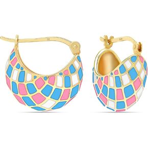 LECALLA 925 Sterling Silver Circular Hoop أقراط للنساء | هدية مجوهرات البولندية عالية البولندية هدية لها | قرص مستدير نقر نقر أقراط هدايا لصديقتها زوجة 30 ملم in Saudi Arabia