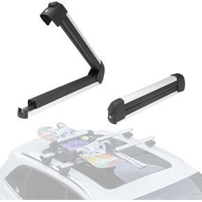 24.3 Inch Ski and Snowboard Rack for Car Roof, with TPV Rubber Padding and Lock, Fit 4 Pairs of Skis or 4 Snowboards,Mounting System Fits for Square/Round/Aero/Oval Cross Bars, Black in Kuwait