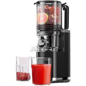 Cold Press Juicer, 6.5" Extra Large Feed Chute Juicer Machines, 350W Slow Masticating Juicer Machines with High Juice Yield for Whole Vegetables & Fruits, BPA Free, Titanium Gray, Easy to Clean in Kuwait