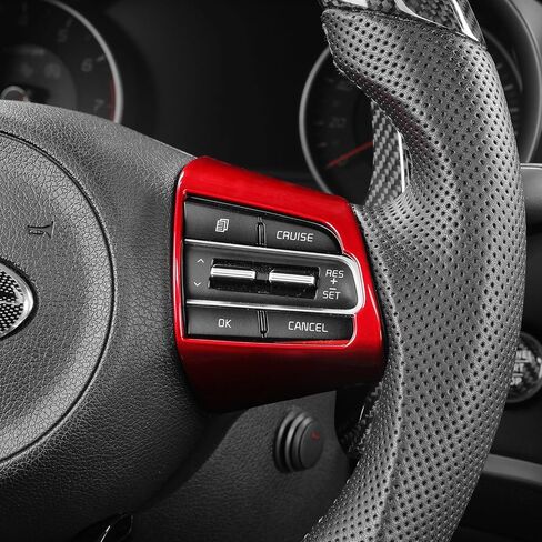 YOUTOOCAR 2PCS Carbon Fiber Pattern Steering Wheel Trim Covers Compatible with Kia Stinger 2018-2023 Accessories in Saudi Arabia
