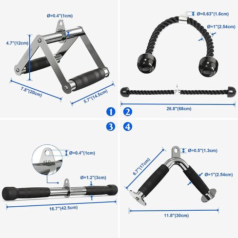 POWER GUIDANCE Cable Machine Attachment, LAT Pulldown Attachments, Cable Attachments for Gym, Home Gym Accessories in Saudi Arabia