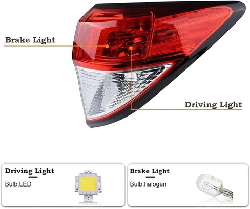Left Driver Side Outer Tail Light LED Rear Lamp Compatible for 2019-2022 Honda HR-V HRV With Bulbs 335-52T-7WA31 HO2804119 11681090 11681091 33552T7WA31 in Kuwait