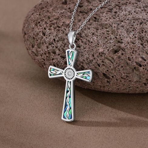 Moonstone Cross Necklace 925 Sterling Silver Moonstone Faith Pendant Religious Jewelry Gift for Women in Saudi Arabia