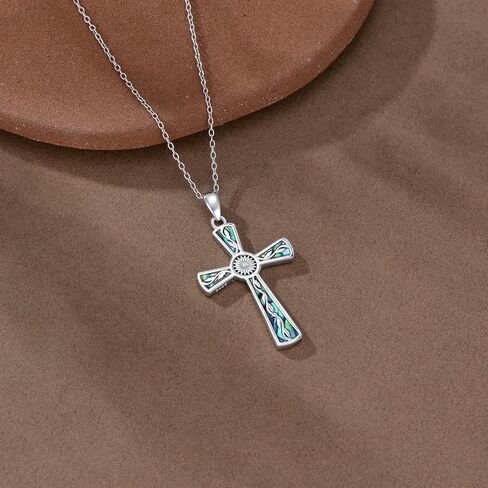 Moonstone Cross Necklace 925 Sterling Silver Moonstone Faith Pendant Religious Jewelry Gift for Women in Saudi Arabia