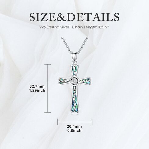 Moonstone Cross Necklace 925 Sterling Silver Moonstone Faith Pendant Religious Jewelry Gift for Women in Saudi Arabia