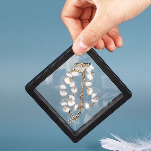 10 Pack Black 3D Floating Display Cases 2 3/4 x 2 3/4 x 3/4 Inch for Coins Jewelry Medals Stamps Collectibles Small Shadow Box Frame with Clear PE Film for Home Office Display in Saudi Arabia
