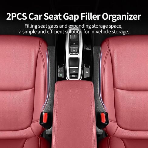 2 Pack Car Seat Gap Filler, Car Seat Gap Plug to Fill The Gap Between Seat and Console, Universal Car Seat Gap Filler Organizer Crevice Blocker Stop Things from Dropping in Saudi Arabia