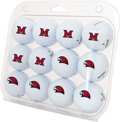 Desert Cactus Miami University Ohio Dozen Golf Balls - Full Color 12 Pack, Redhawks Officially Licensed Gear in Saudi Arabia