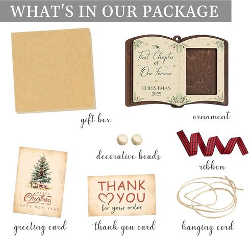 Just Married Wooden Ornament 2025, Mr and Mrs Newlywed Hanging Ornament, Wedding Gift for Couples 2025, Bride, Future Mr and Mrs Bridal Shower Bride Gift Ideas for Her, Married Couple in Kuwait