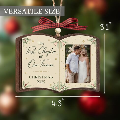 Just Married Wooden Ornament 2025, Mr and Mrs Newlywed Hanging Ornament, Wedding Gift for Couples 2025, Bride, Future Mr and Mrs Bridal Shower Bride Gift Ideas for Her, Married Couple in Kuwait