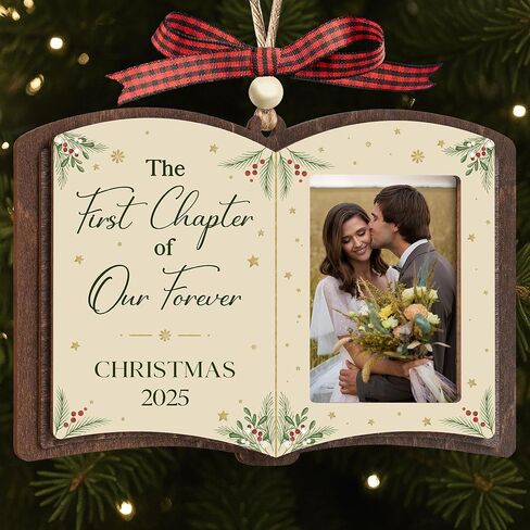 Just Married Wooden Ornament 2025, Mr and Mrs Newlywed Hanging Ornament, Wedding Gift for Couples 2025, Bride, Future Mr and Mrs Bridal Shower Bride Gift Ideas for Her, Married Couple in Kuwait