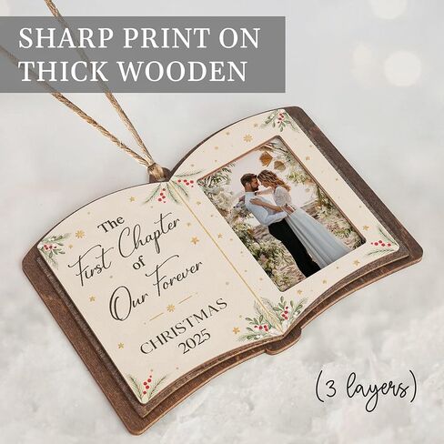 Just Married Wooden Ornament 2025, Mr and Mrs Newlywed Hanging Ornament, Wedding Gift for Couples 2025, Bride, Future Mr and Mrs Bridal Shower Bride Gift Ideas for Her, Married Couple in Kuwait