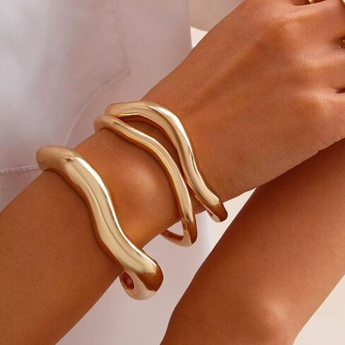 Gold Bangle Bracelets for Women Elegant Cuff Bracelet Jewelry Gifts Stylish Bracelets for Women in Saudi Arabia
