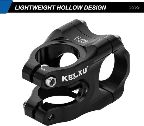 Bike Stem 31.8 Lightweight CNC Aluminum Alloy Short MTB Stem 35mm Handlebar Stem for Most Bicycle, Road Bike, Fixed Gear, Downhill Bike, Track Bike, BMX, Cycling(Black) in Saudi Arabia