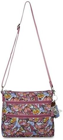 Sakroots Basic Crossbody في Eco-Twill مع حزام قابل للتعديل ، صحراء الروح الرمادية الفاتحة مبطن in Kuwait
